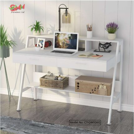 Computer Working Desk Study Table With Open Shelf & Drawers