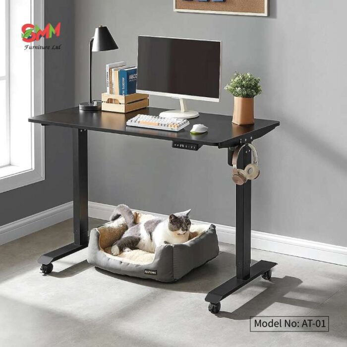 Stylish Electric Height Adjustable Standing Computer Desk Single Motor AT-01