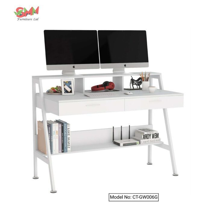 Tribsigns Computer Working Desk Study Table With Open Shelf & Drawers