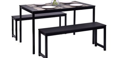 Steel Dining Table Set, 4 Seater | B223