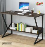 Simple computer desk with shelves