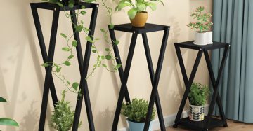 2-Tier Flower Pot Display Stand Phone Table End Side Desk fs-09