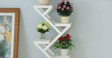 Bookcase Display Shelf 4 Tier Plant Flower Pot Office Shelves at Home