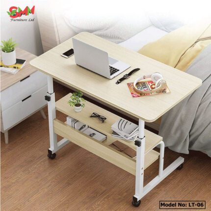 Bookcase with Height-Adjustable Laptop Table lt06