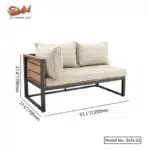 Contemporary Steel Outdoor Sectional Seating for 5