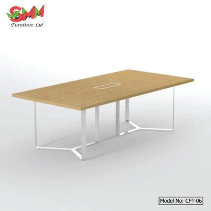 Eight-Person Rectangular Boardroom Table with Angled Frame CFT06