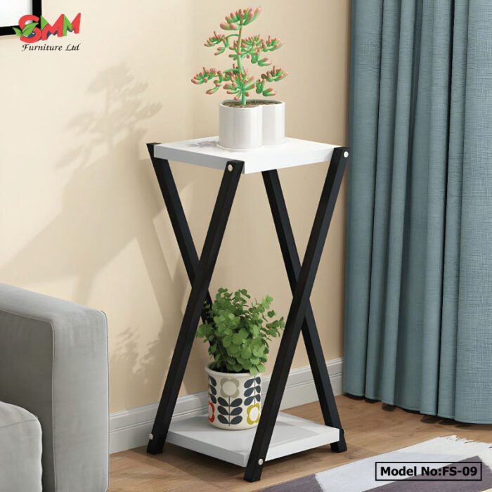 End-side desk with two tiers for displaying flower pots fs-09