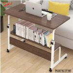Laptop Table with Bookshelf that Can Be Adjusted in Height