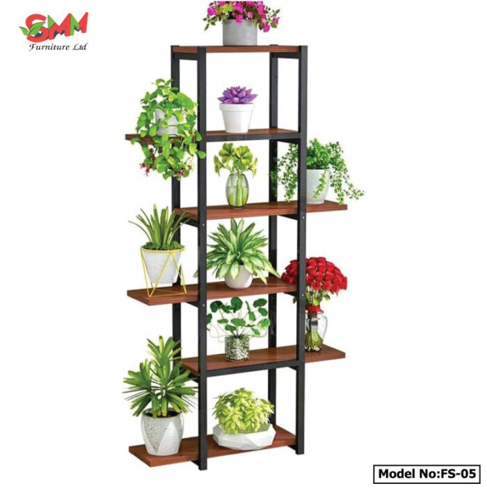Metal Outdoor Indoor Board Shelf Garden Display 6 Tier Plant Stand Flower Rack fs-05