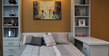 Modern Smart Wall Bed with Desk and Shelf MWB-04