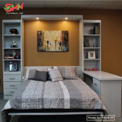 Modern Smart Wall Bed with Desk and Shelf MWB-04