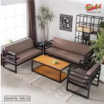 Modern Steel Sofa Set with Coffee Table in the Living Room