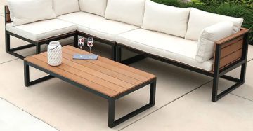 Modern Steel Sofa Sets for Five Seaters Outside