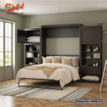 New Wall-Mounted Bed with Sofa and Wardrobe