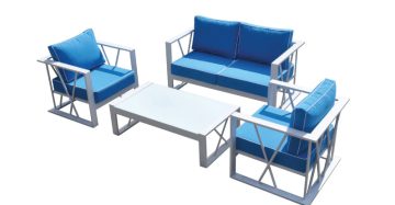 Outdoor Conversation Modern Steel Sofa Sets