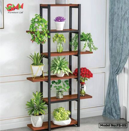 Plant Stand Flower Rack Metal Outdoor Indoor Board Shelf Garden Display 6 Tier fs05