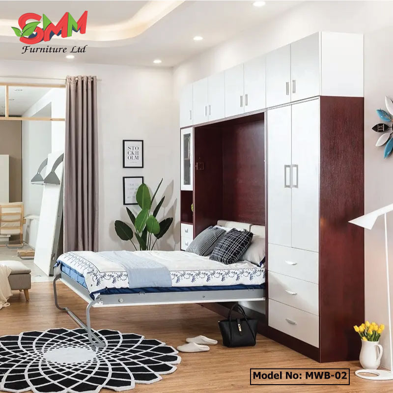 Space-saving Modern Designs Murphy Bed with Desk and Wardrobe mwb02 Space-saving Modern Designs Murphy Bed with Desk and Wardrobe mwb02