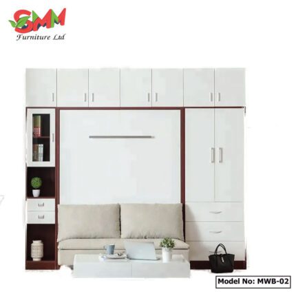 Space-saving modern styling Murphy Wall Folding Bed DeskWardrobe mwb-02