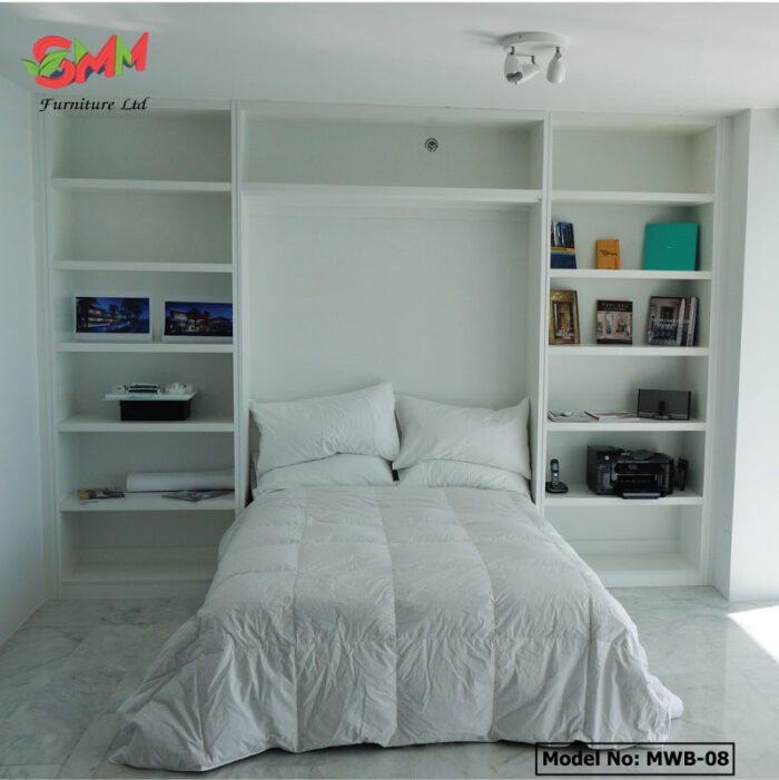 Wall Bed with Storage Shelves and Multiple Uses MWB-08