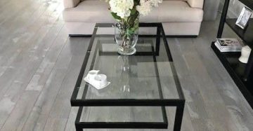 Center Table with Glass Top for Living Room