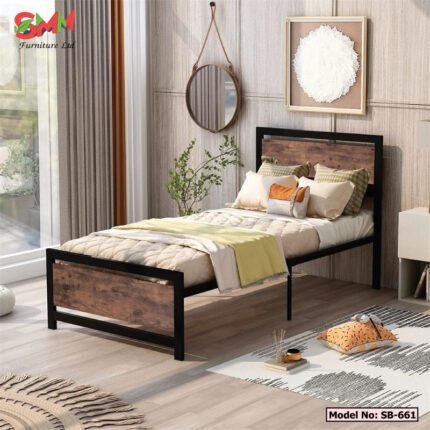 Elegant Single Metal Bed Frame for Small Spaces