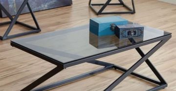 Living Room Center Table with Glass Top