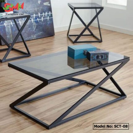 Living Room Center Table with Glass Top