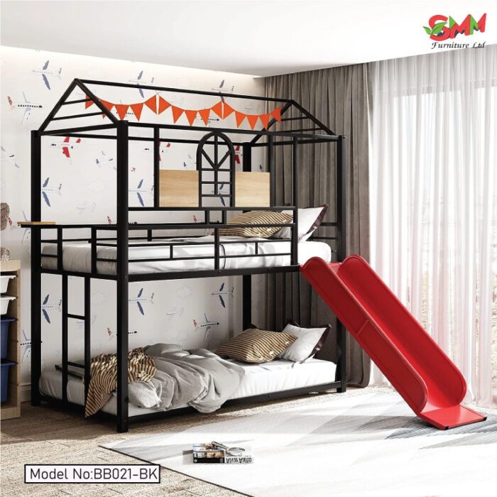 Discover Excitement House-Shaped Bunk Bed with Slide – Available