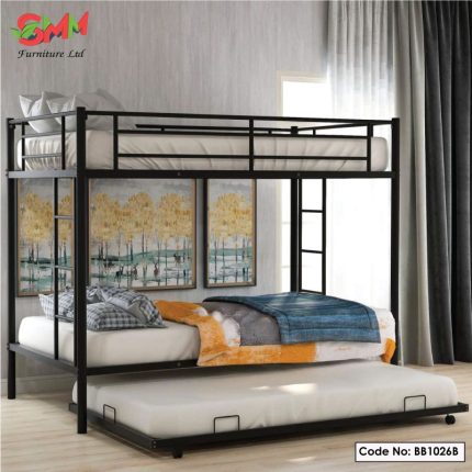 Compact Steel Bunk Bed with Pull-Out Trundle Ideal for Overnight Guests.jpg