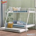 Stylish Steel Bunk Bed with Integrated Ladder: Streamlined and Sleek Design