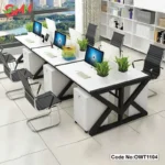 Modern Office Employee Desk With Partition