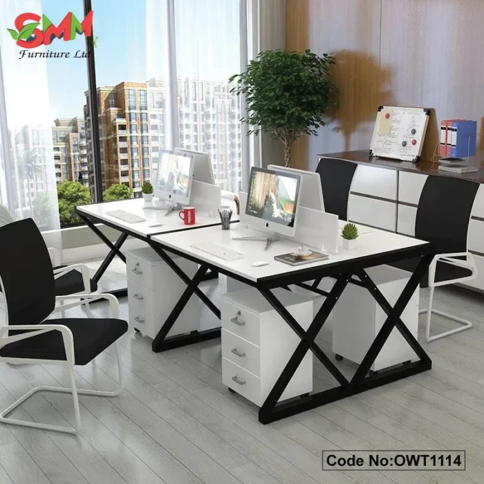 Modern Design Office Staff Table With Partition