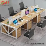 Modern Office Workstation Staff Table With Partition
