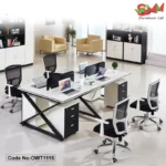 Simple Design Office Workstation Table with Partitions