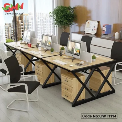 Modern Design Office Staff Table With Partition