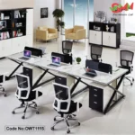 Simple Design Office Workstation Table with Partitions