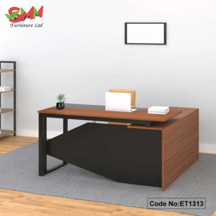 Executive Table with Glass Top for Stylish Offices