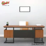 Executive Office Desk with Drawers & Cabinets