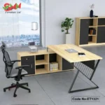 Executive Table with Bookshelf for Extra Storage