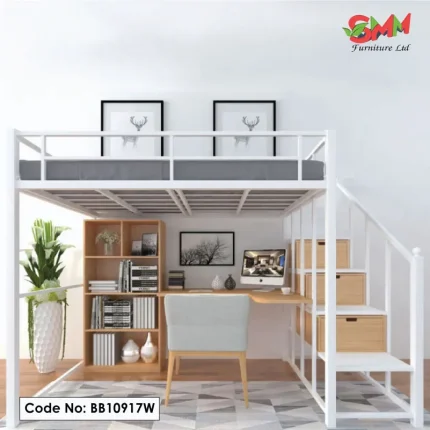 Loft Bunk Bed with Desk, Almirah & Storage