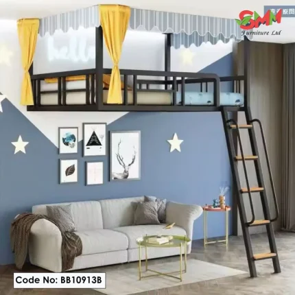 Wall-Mounted Iron Loft Bed – Space-Saving & Multifunctional new