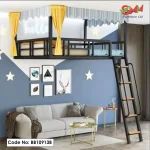 Wall-Mounted Iron Loft Bed – Space-Saving