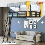 Wall-Mounted Iron Loft Bed – Space-Saving & Multifunctional