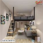 Wrought Iron Loft Bed for Small Apartment