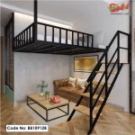 Iron Wall-Mounted Loft Bed – Modern