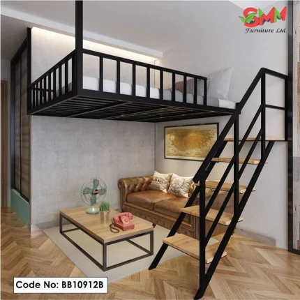 Iron Wall-Mounted Loft Bed – Modern