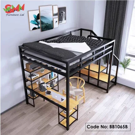 Metal-Bunk-Bed-Frame-with-Powder-Coated-Finish