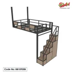 High Loft Bed with Stairs – Space-Saving & Modern