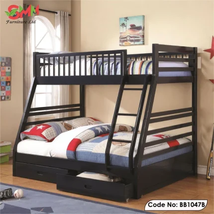 Modern Stylish Wardrobe with Steel Bunk Bed | BB1047B
