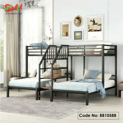Metal Twin over Twin Triple Bunk Bed